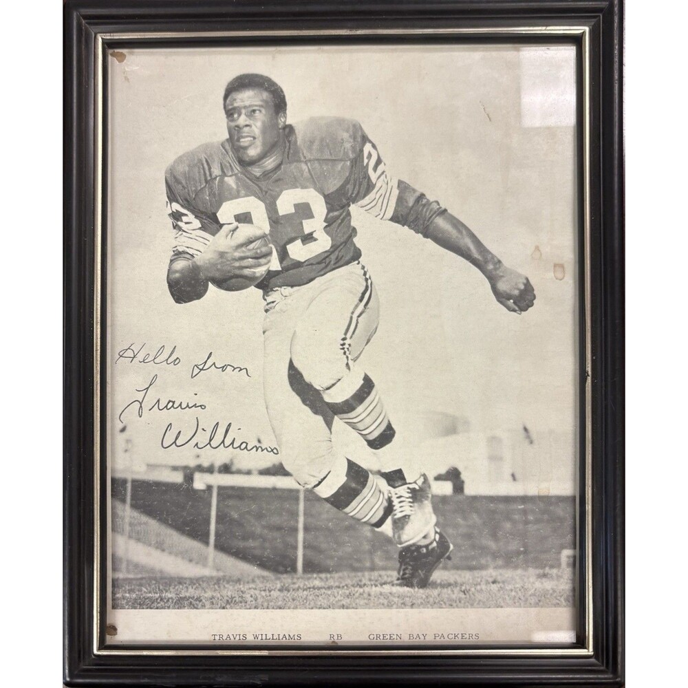 Vintage Travis Williams Green Bay Packers 8x10 Promo Photo Facsimile Auto NFL